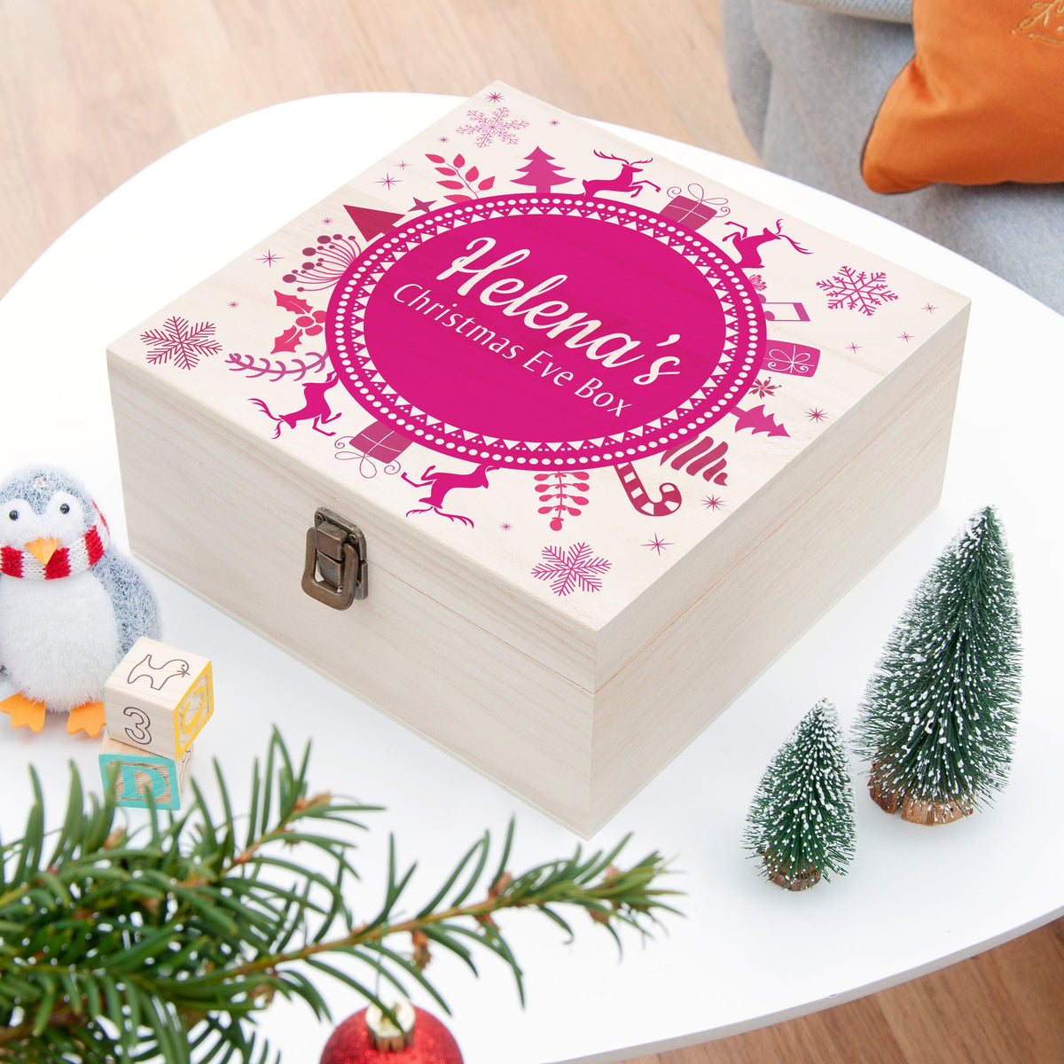 Personalised Snowflake Wreath Christmas Eve Box