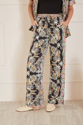 Black Paisley Print Relaxed Fit Trousers