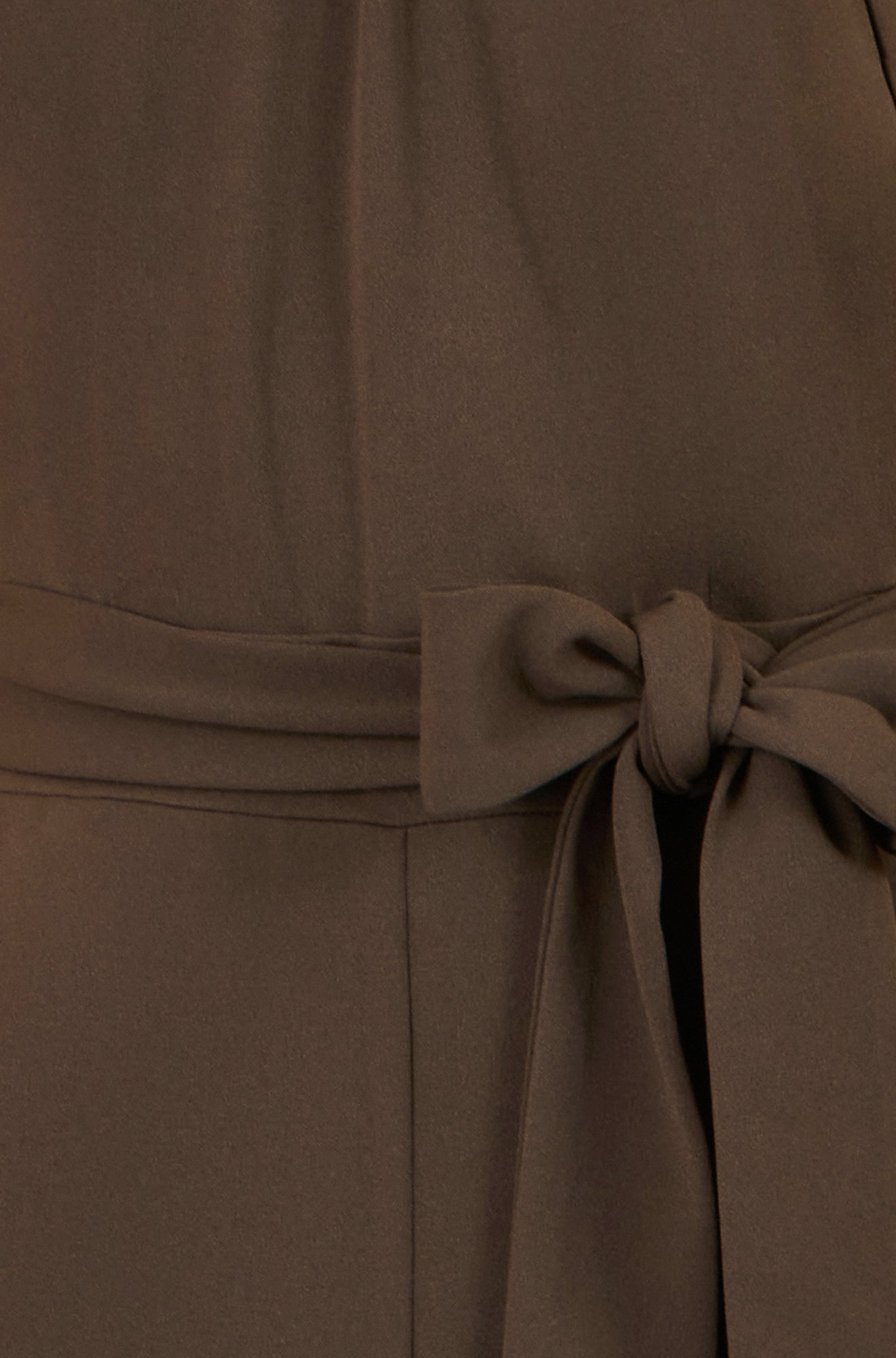 Brown Cross Over Halter Neck Jumpsuit