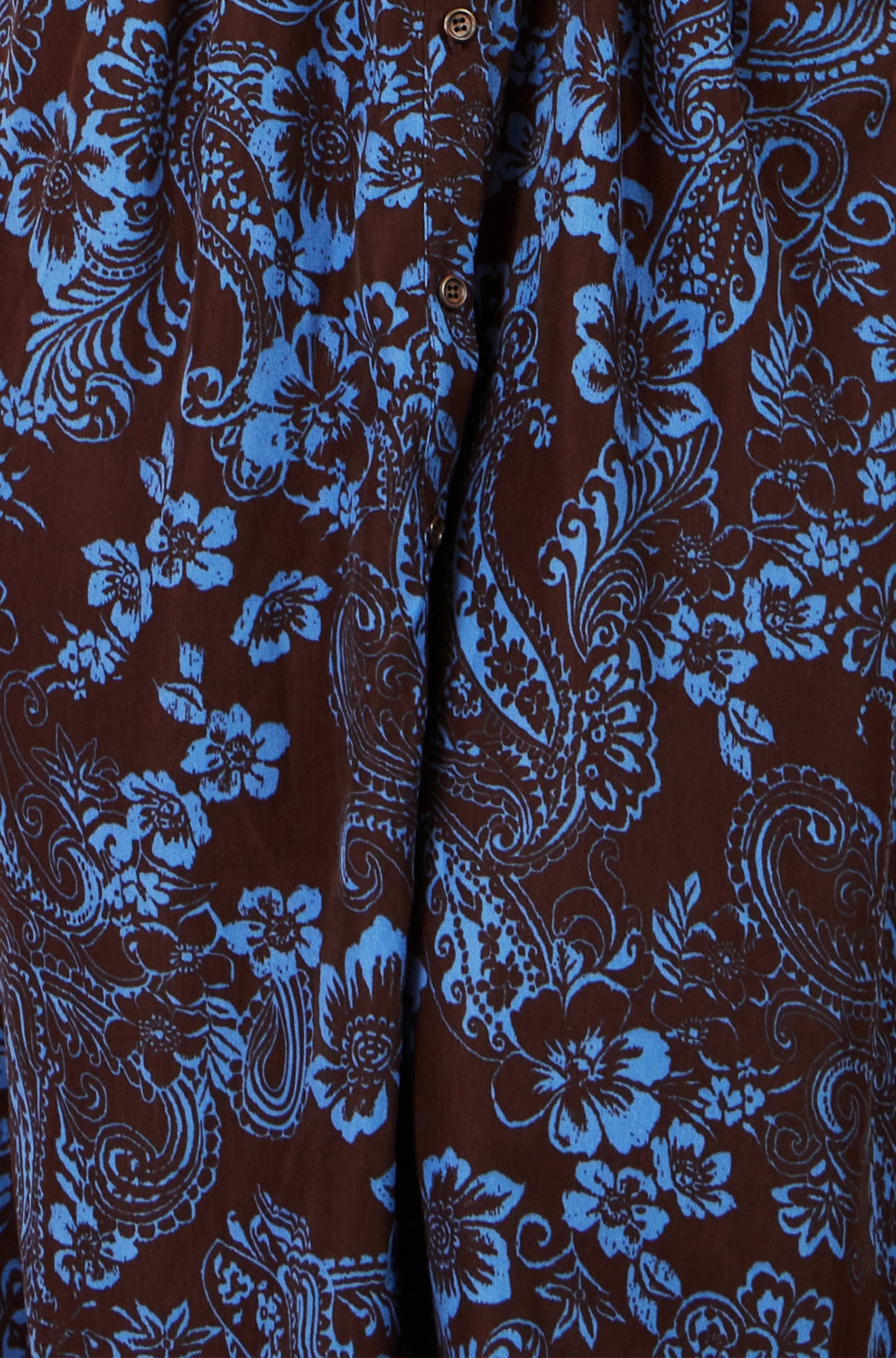 Brown Paisley Midi Shirt Dress