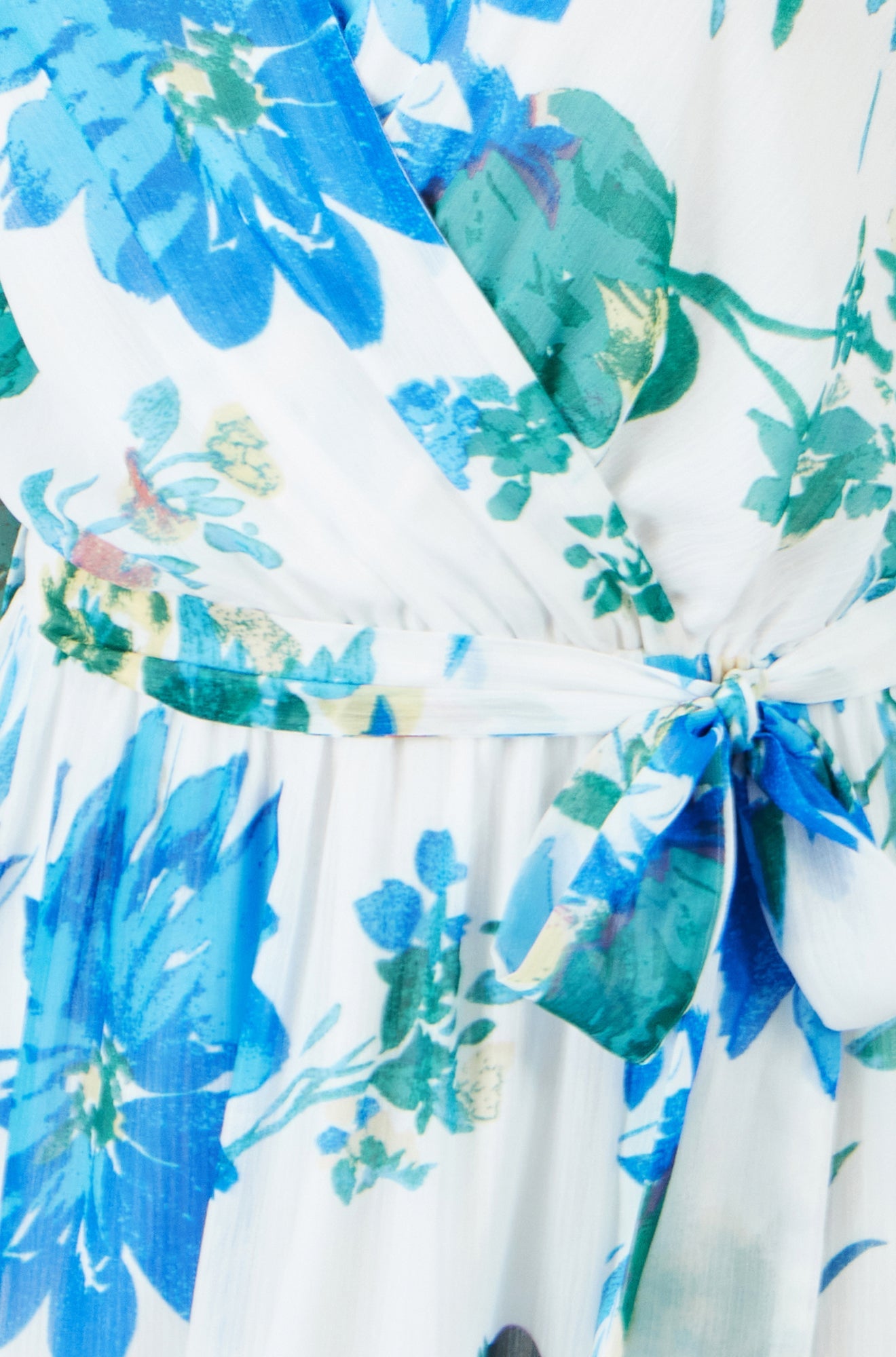 White Floral Maxi Wrap Dress