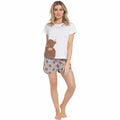 Women's Highland Cow Pyjama Set T Shirt And Shorts PJs Soft Cotton Easy-Care Super Soft Sleep Set