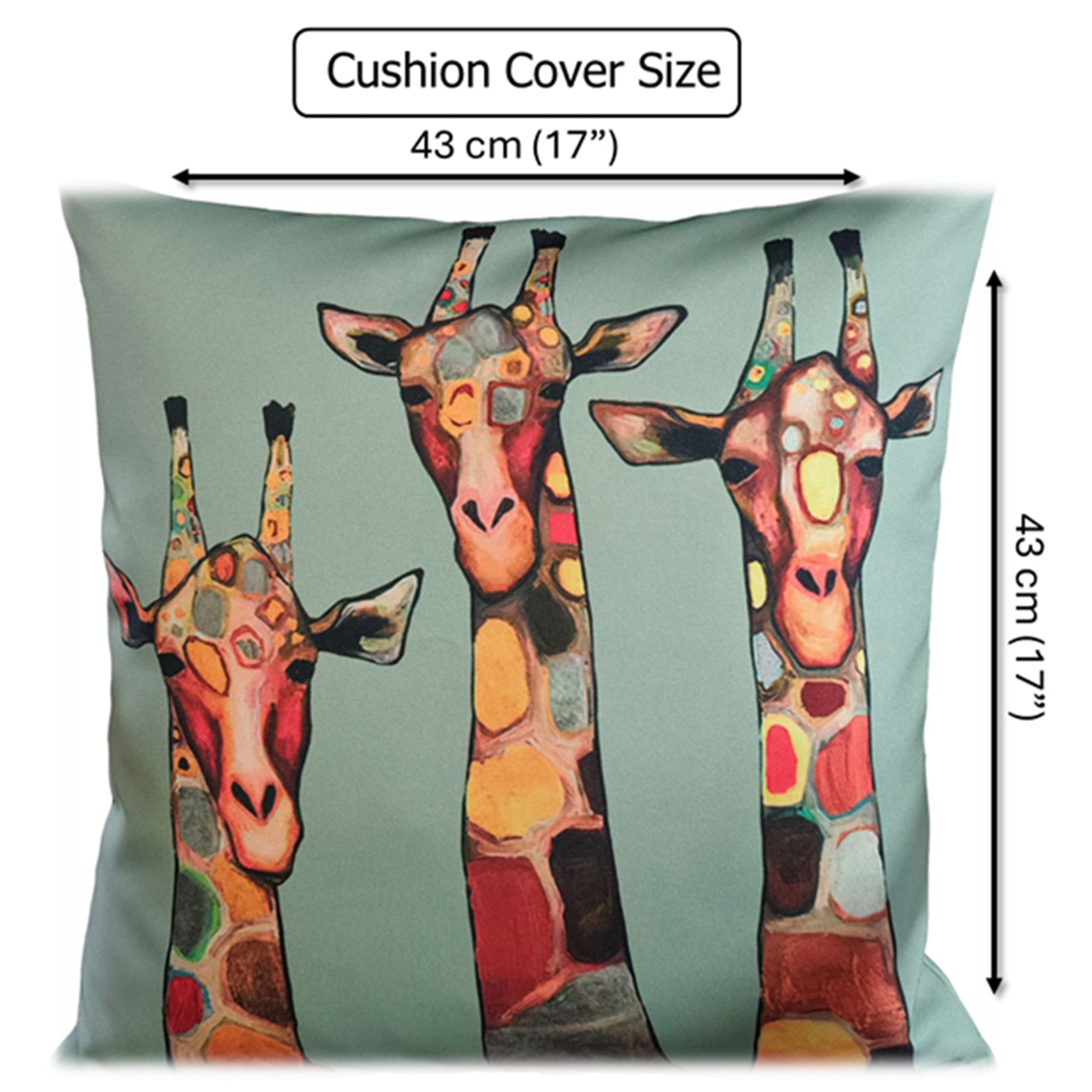 Giraffe Waterproof Cushion Covers 43x43 Cm Reversible Breathable Indoor