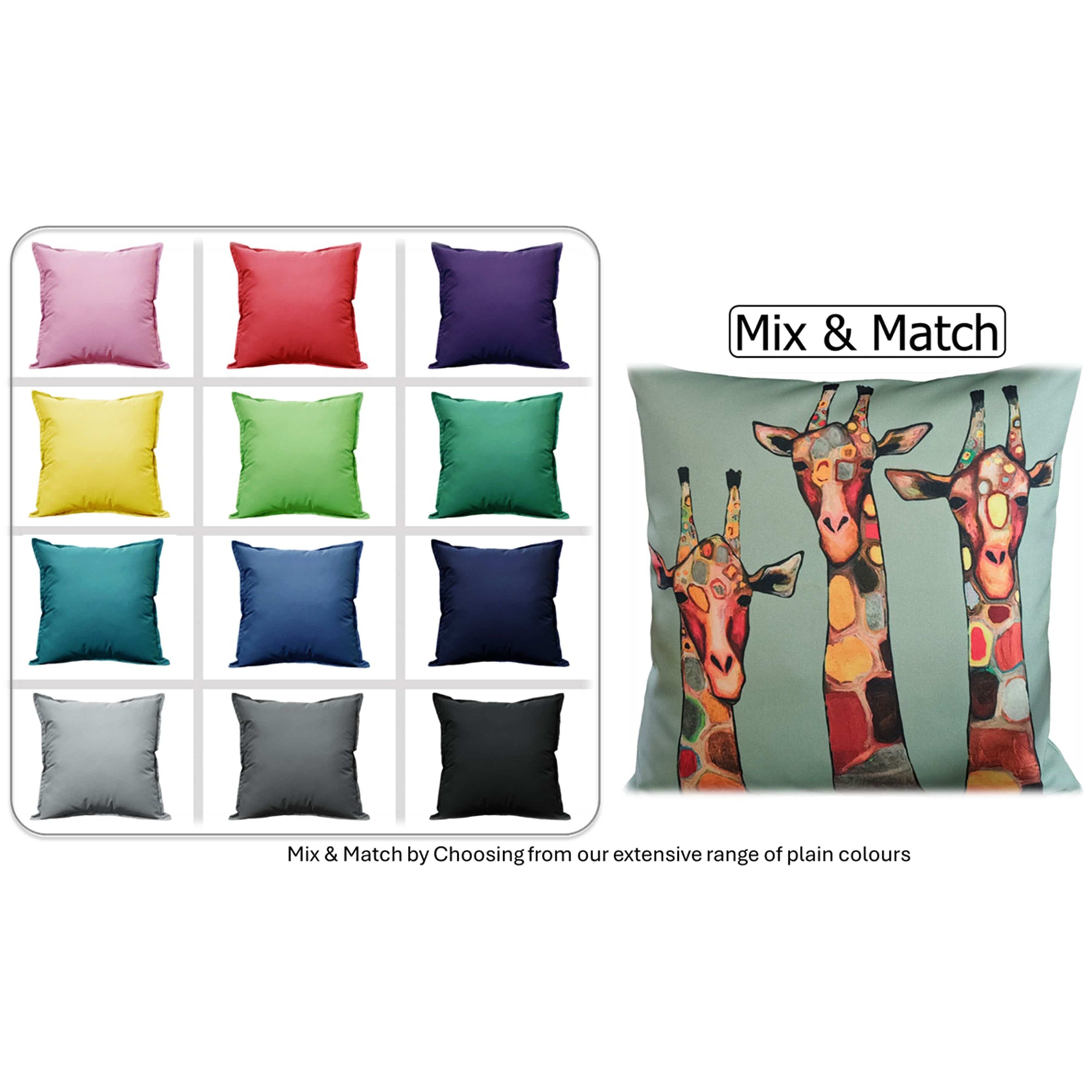 Giraffe Waterproof Cushion Covers 43x43 Cm Reversible Breathable Indoor