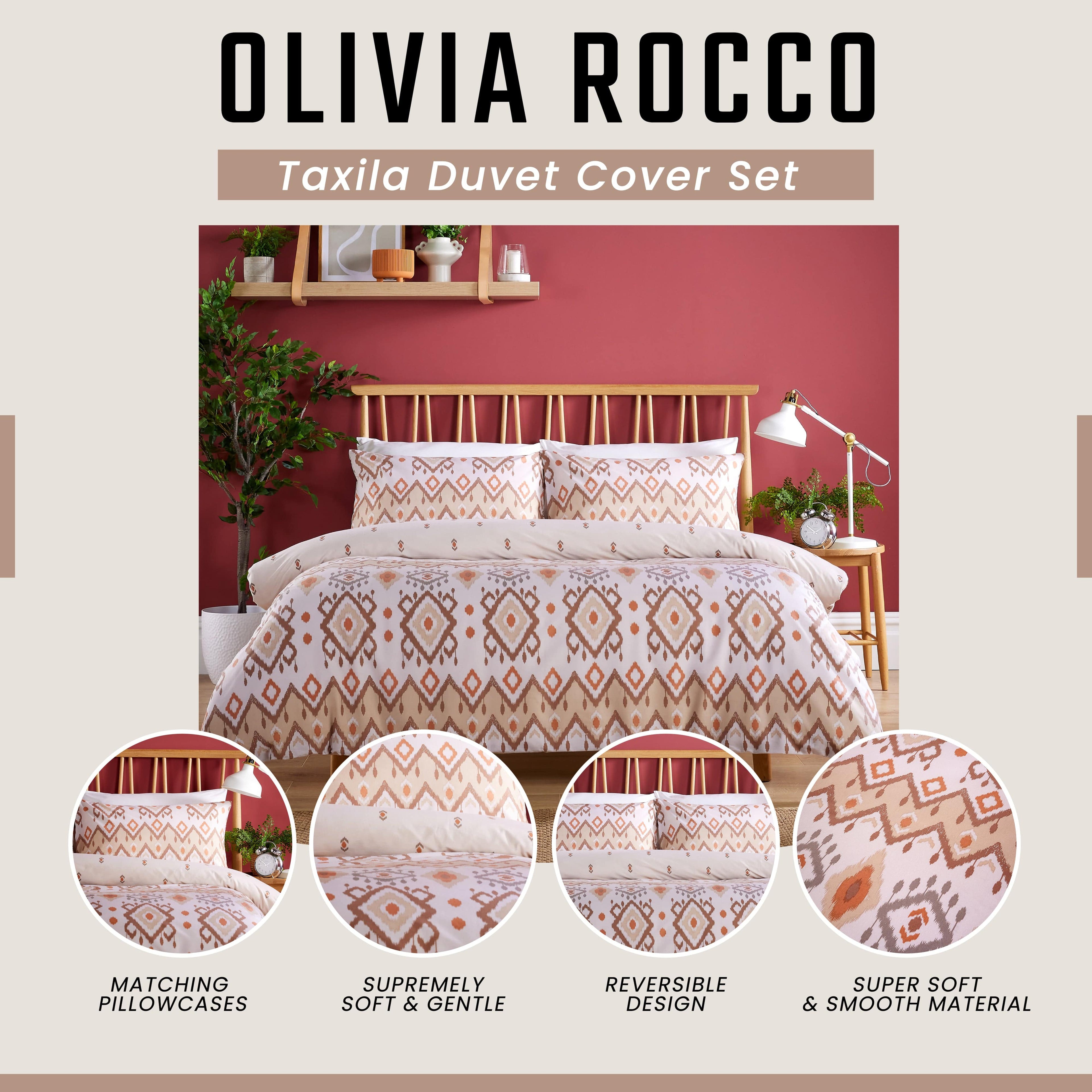 Taxila Duvet Cover Set Easy Care Reversible Cotton Mix Super Soft for Everyday Luxury Hotel-Style