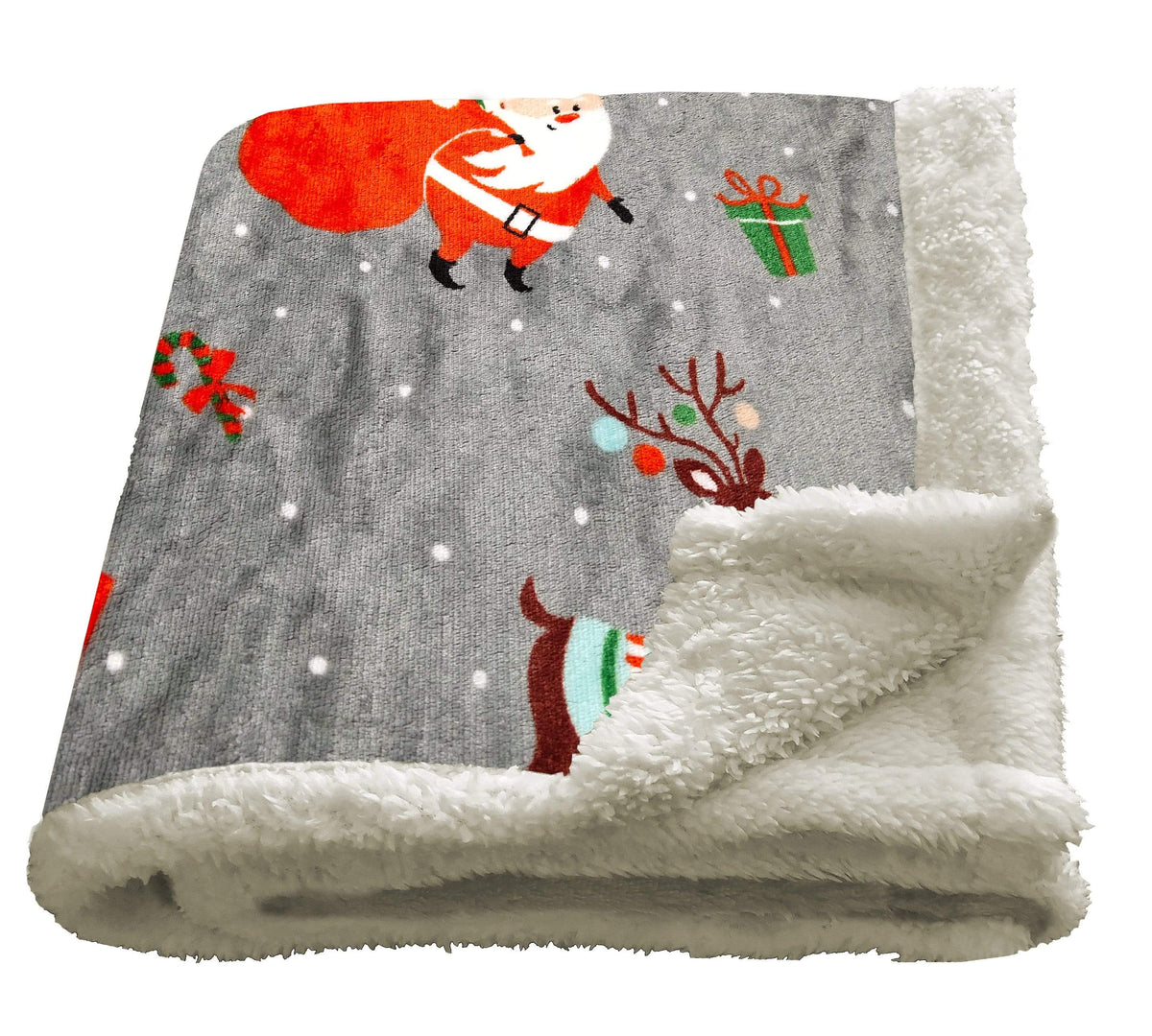 OLIVIA ROCCO Duvet Set Santa Christmas Presents Reversible Teddy Fleece for Everyday Luxury Hotel-Style