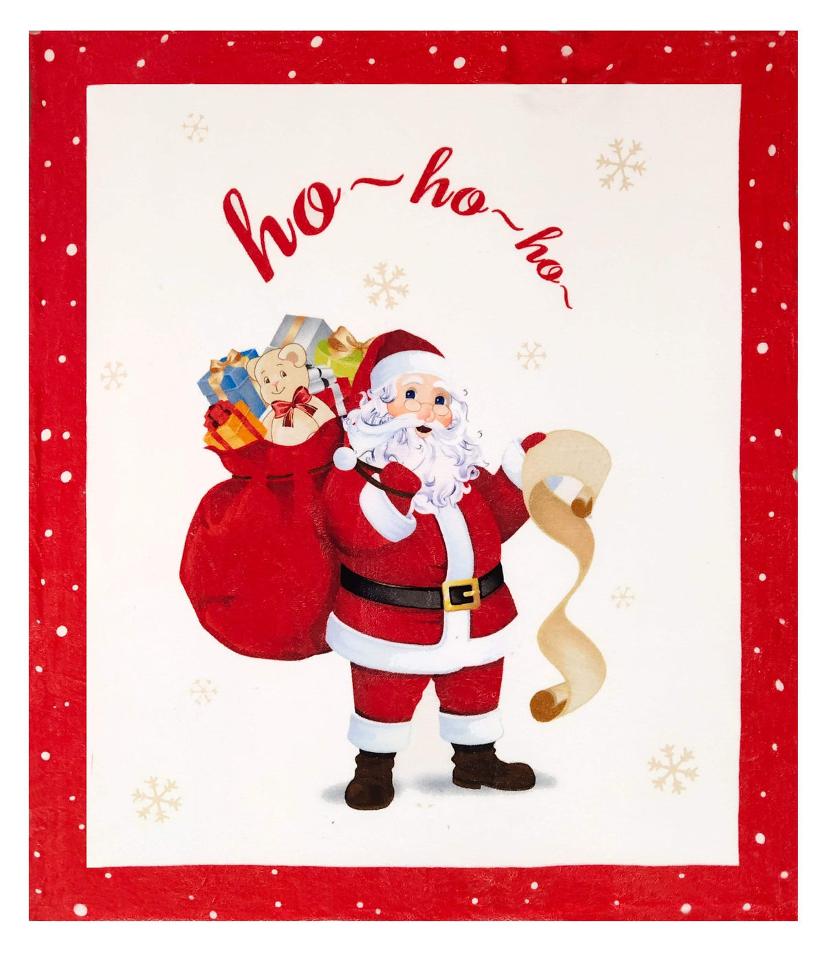 OLIVIA ROCCO Father Christmas Teddy Fleece Duvet Set Reversible Faux Fur Luxurious Winter