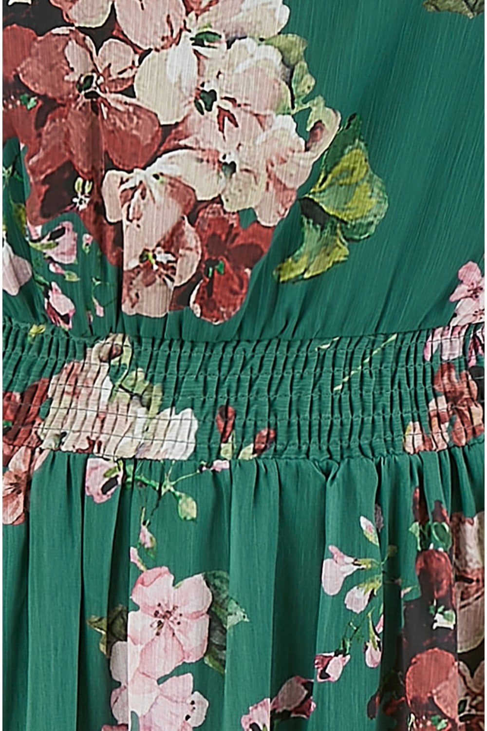 Urban Touch Green Floral Print Long Sleeve Dress